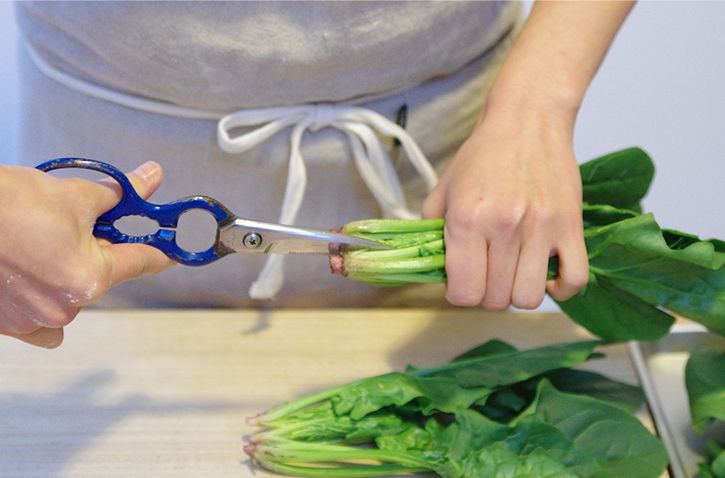 ほうれん草の下処理の前に
